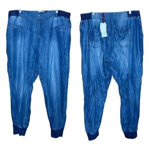 Standards & Practices Chambray Lightweight High Waist Jogger Pants NWT Size 18